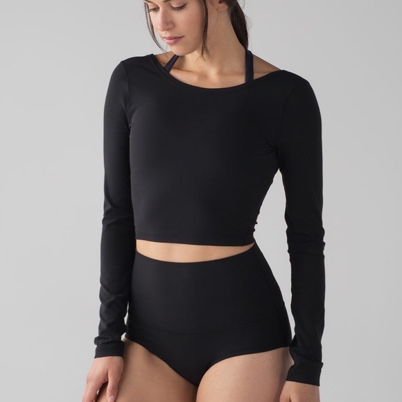 lululemon athletica Tops - Lululemon Arise Cropped Long Sleeve Black Women 12